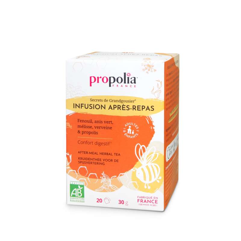 Infusion après repas - 20 sachets fraîcheur en stock - Propolia