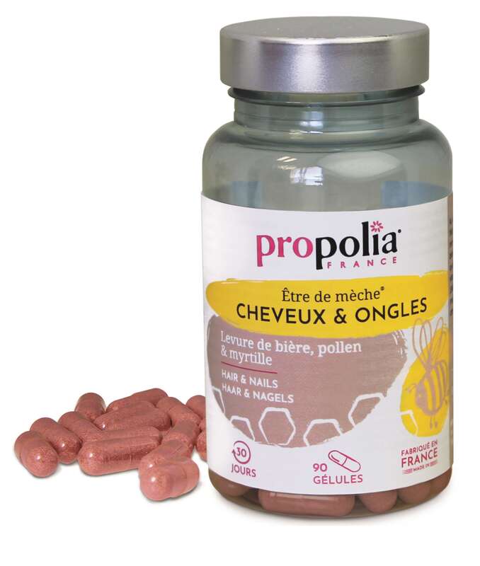 Cheveux et ongles - 90 gélules végétales en stock - Propolia